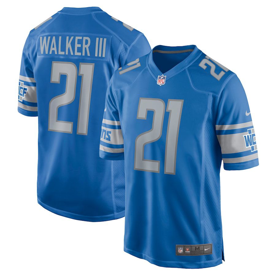Men Detroit Lions 21 Tracy Walker III Nike Blue Game NFL Jersey